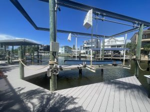 Dock For Rent At Private dock with lift on canal, north end Ft. Myers Beach, FL