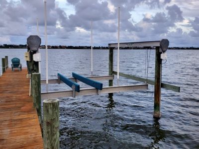 Dock For Rent At Private dock with boat lift on Banana River in a desirable area of FL.