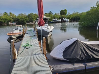 Dock For Rent At private floating dock for up to 30 foot boat on private pond
