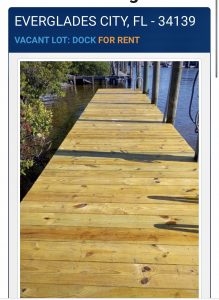 Dock For Rent At LARGE COMMERCIAL DOCK AND LOT 909 DuPont Street ,Everglades City 34139