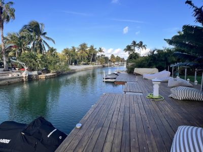 Dock For Rent At Private Dock in Gated Biscayne Point with Calm Water and Great Host