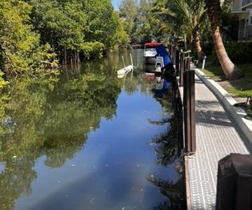 Dock For Rent At 15ft Private dock calm water, protected, water, 1 low bridge.